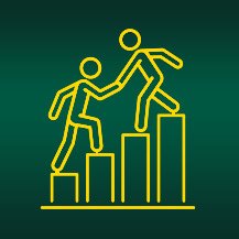 Business growth and success icon with upward graph illustration.