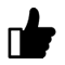Thumbs up like icon symbol.